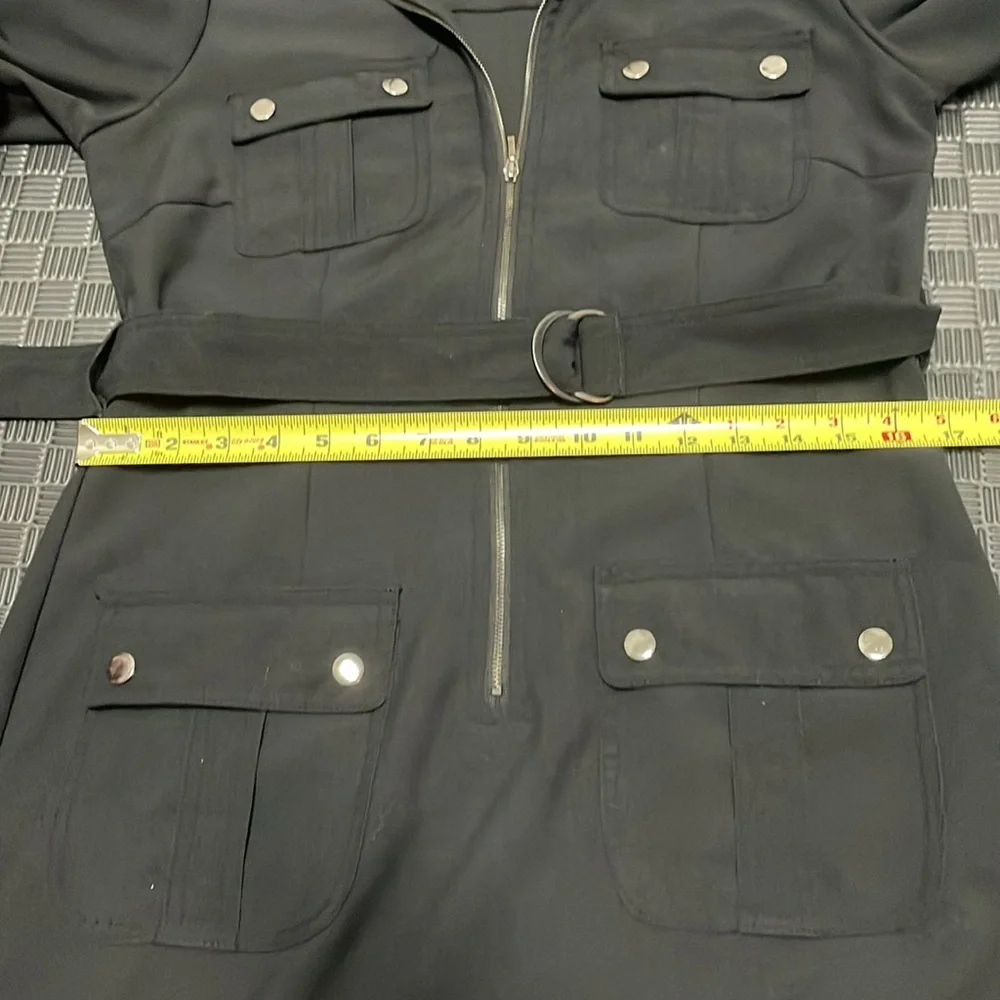 Sharagano black dress with front pockets size 8 - Picture 6 of 7